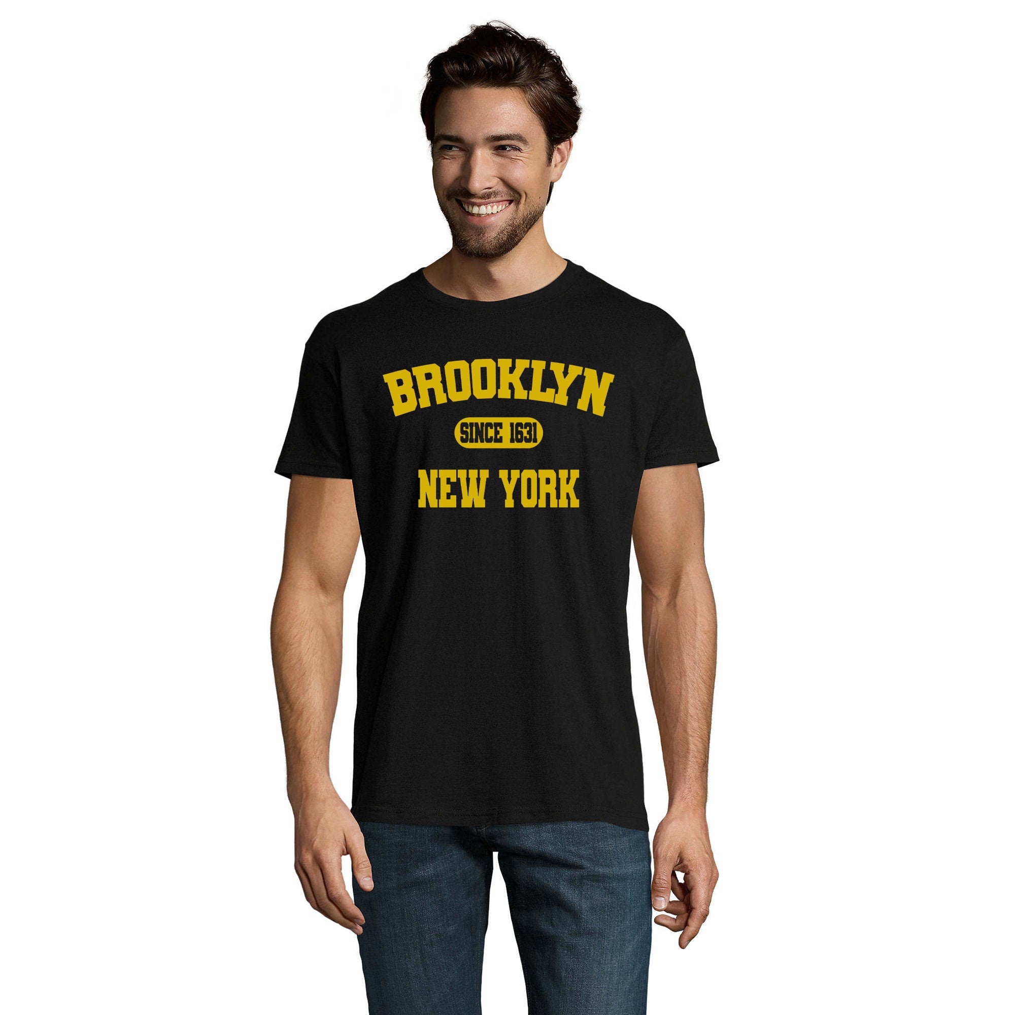 BROOKLYN New York Varsity College Heather Grey T Shirt Graphic Tee – Bold Style · Great Gift For Fans