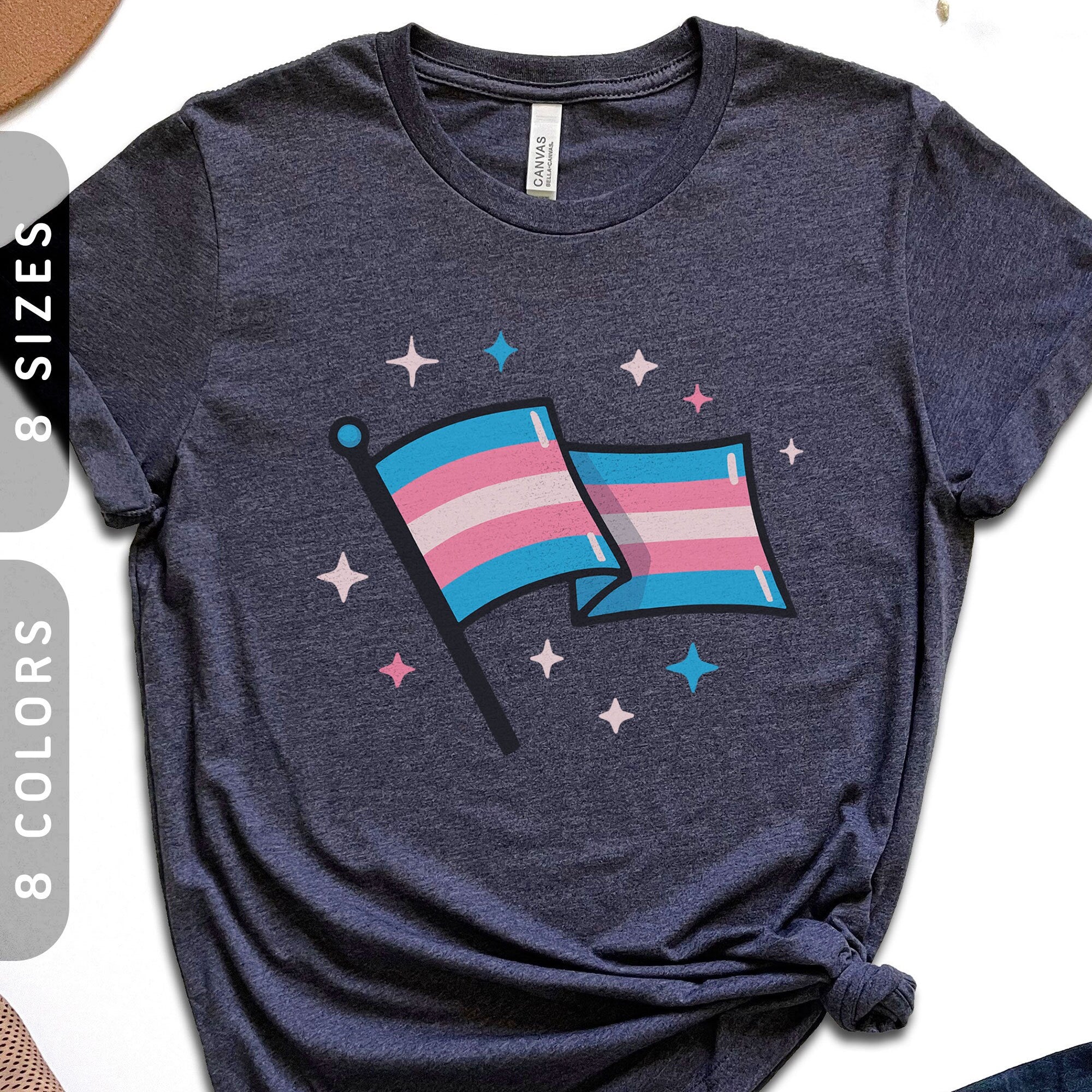 Subtle Trans Flag Shirt Transgender MTF Clothing FTM Gift Trans Pride T Shirt LGBTQ Pro Trans Rights Tshirt Trans Visibility Tee Graphic Tee – Cozy Vibes · High-Quality Print