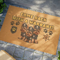 Funny Yorkshire Terrier Police Doormat Welcome with a Witty Warning Graphic Tee – Aesthetic Look · Top Pick For Any Outfit