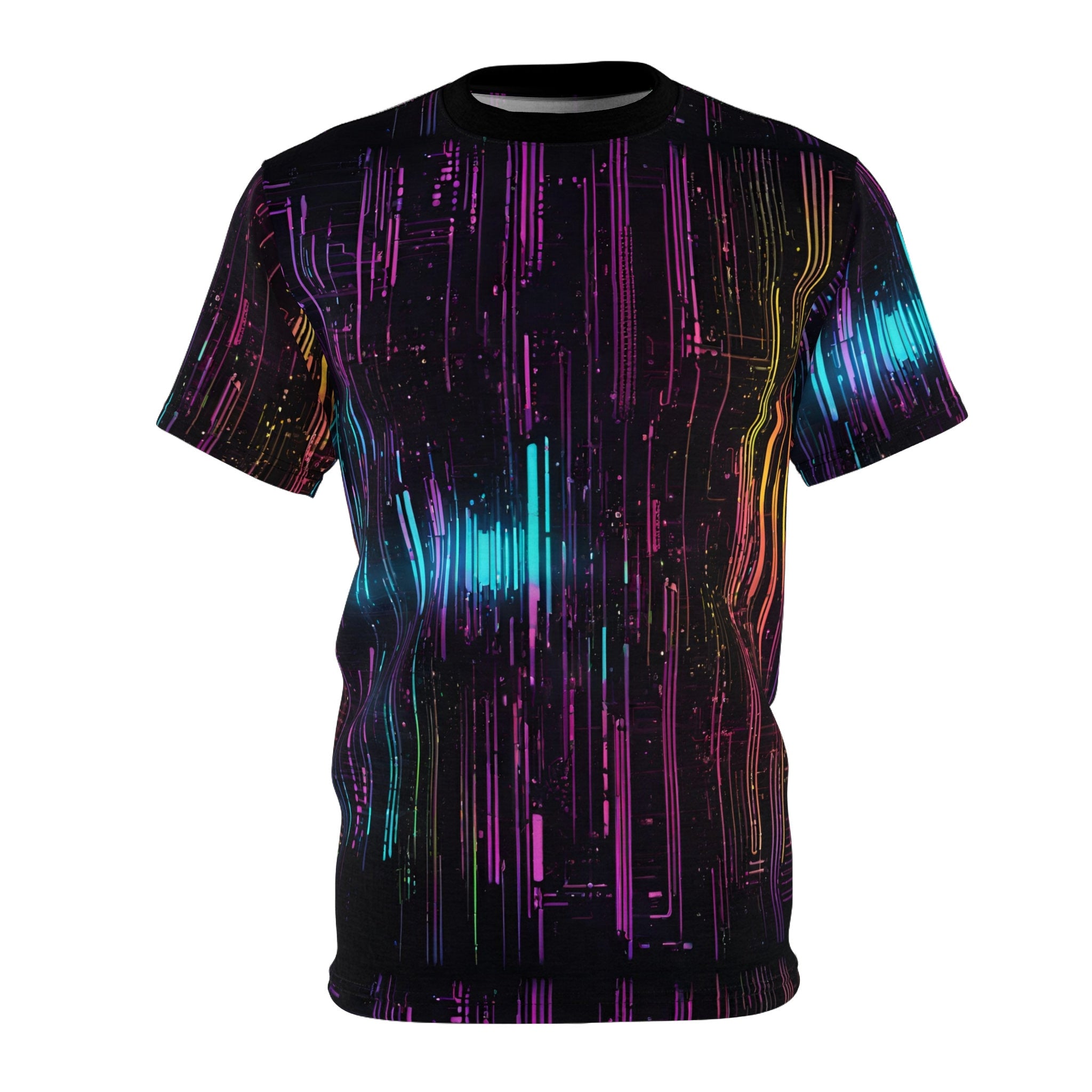 Illuminate Your Style Futuristic Neon Lights Circuit Board Cyberpunk Tee Graphic Tee – Premium Graphic · High-Quality Print