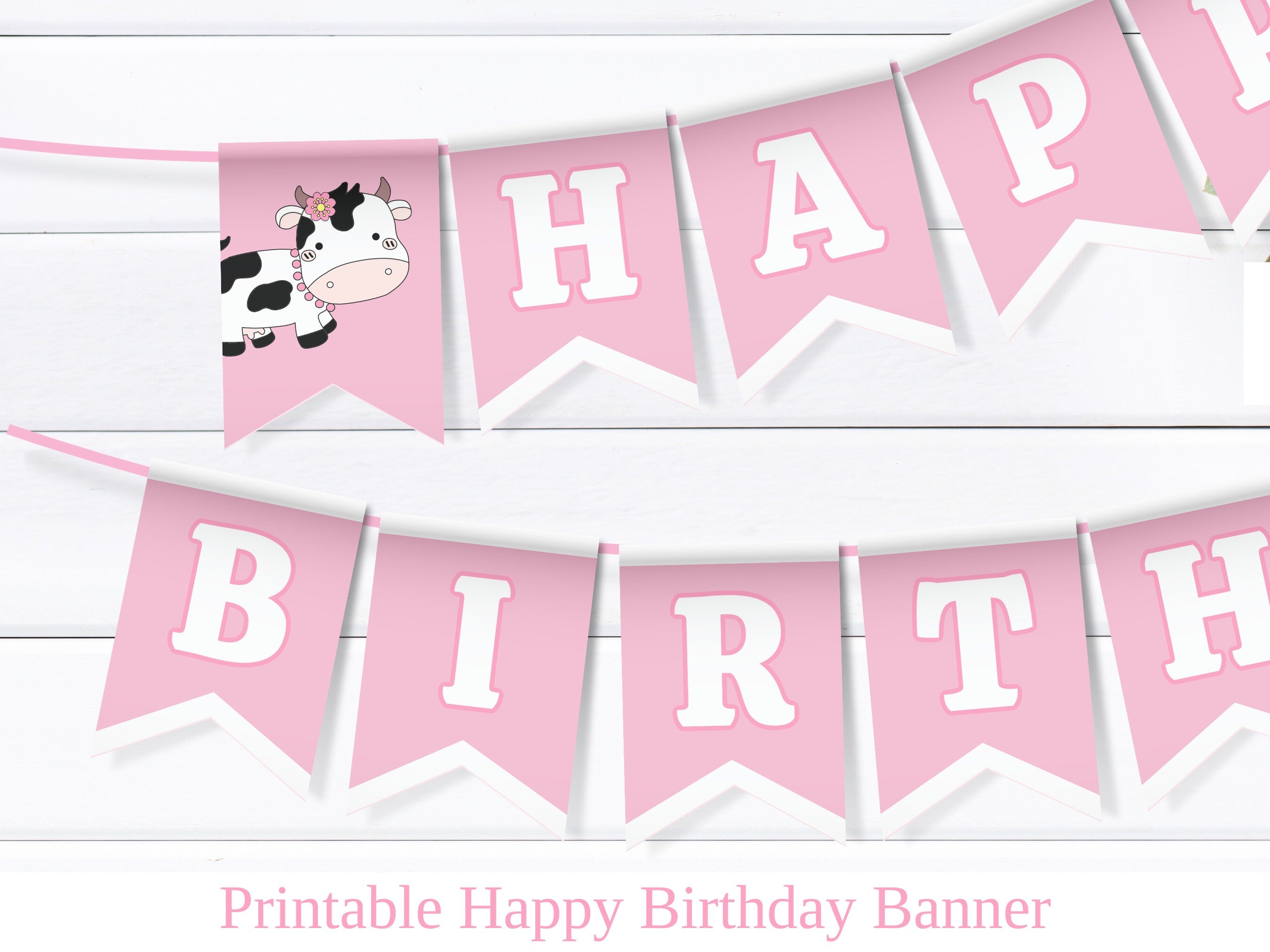 Cow Birthday Banner Pink Cow Birthday Decorations Happy Birthday Banner Printable Birthday Bunting Girl 2nd Birthday Girl Party Decor COWB1 Graphic Tee – Fan Favorite · Great Gift For Fans