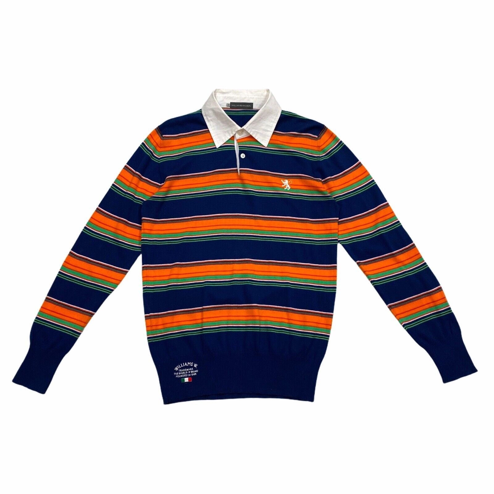 Williams Wilson Long Sleeve Striped Polo Shirt Vintage High End Designer VTG Graphic Tee – Soft Feel · Perfect For Daily Wear