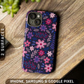 Subtle Bisexual Pride Flowers Tough Case iPhone 16 Pro Max Plus 15 14 13 12 11 Samsung S24 S23 S22 S21 Google Pixel 9 8 7 6 5 Phone Graphic Tee – Soft Feel · Perfect For Daily Wear