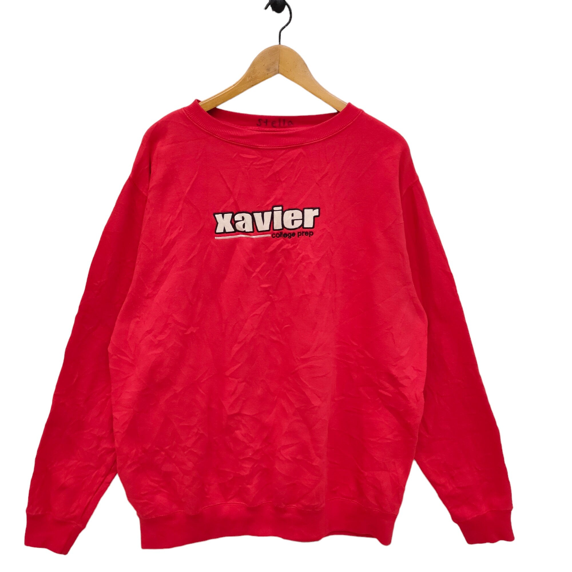 Y2K Xavier College Prep Sweatshirt X Large Vintage Embroidery Xavier Sweater Jumper Crewneck Red Size XL Sweatshirt – Feel-Good Design · Great Gift For Fans