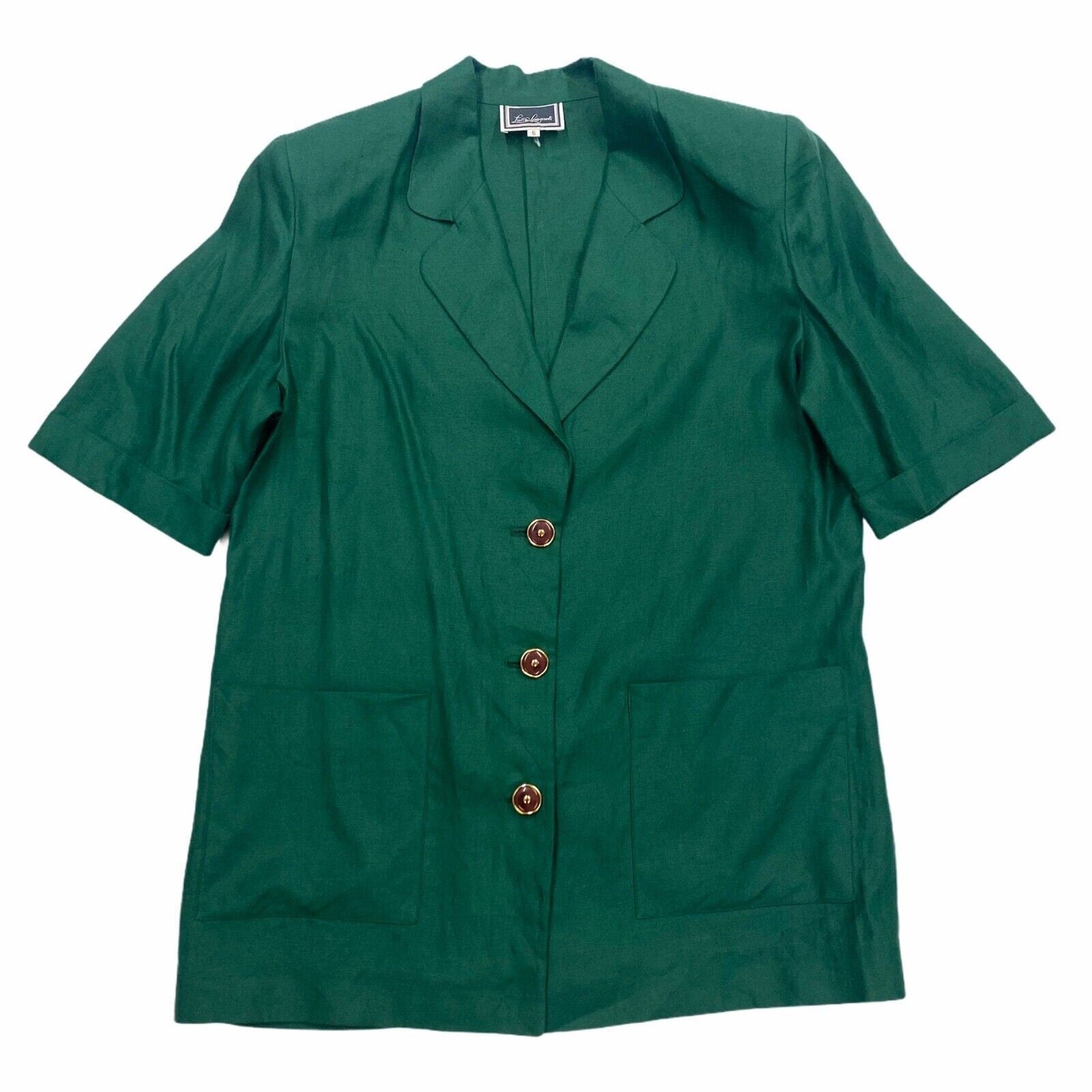 Luisa Spagnoli Women39s Short Sleeve Linen Blazer Jacket Vintage Designer Green Graphic Tee – Warm & Stylish · Trending Graphic Apparel