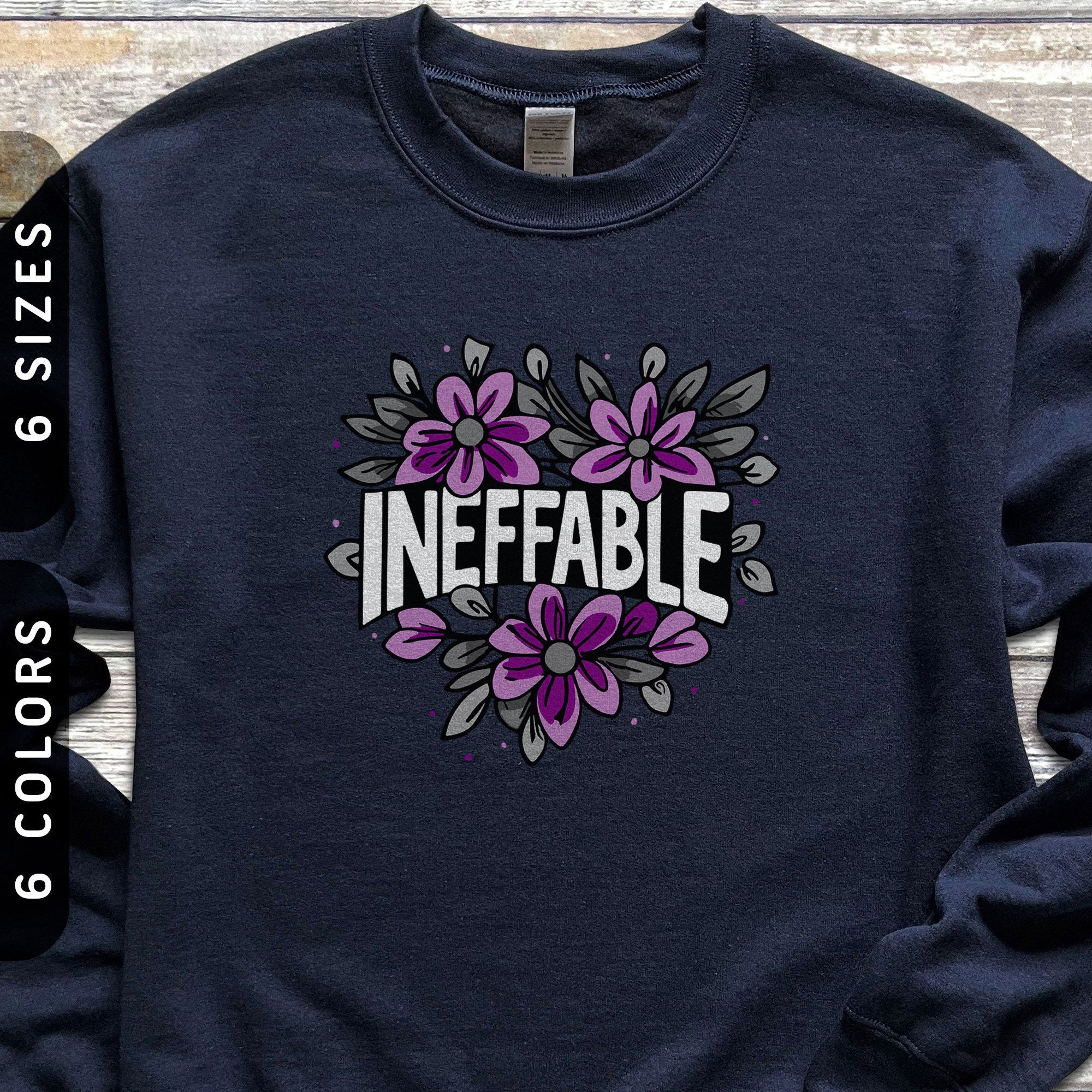 Ineffable Sweatshirt Subtle Asexual Flag Colors Sweater Asexuality Pride Jumper Subtle Aro Ace Pride Sweatshirt Floral Ace Flag Gift Sweatshirt – Aesthetic Look · Must-Have Style