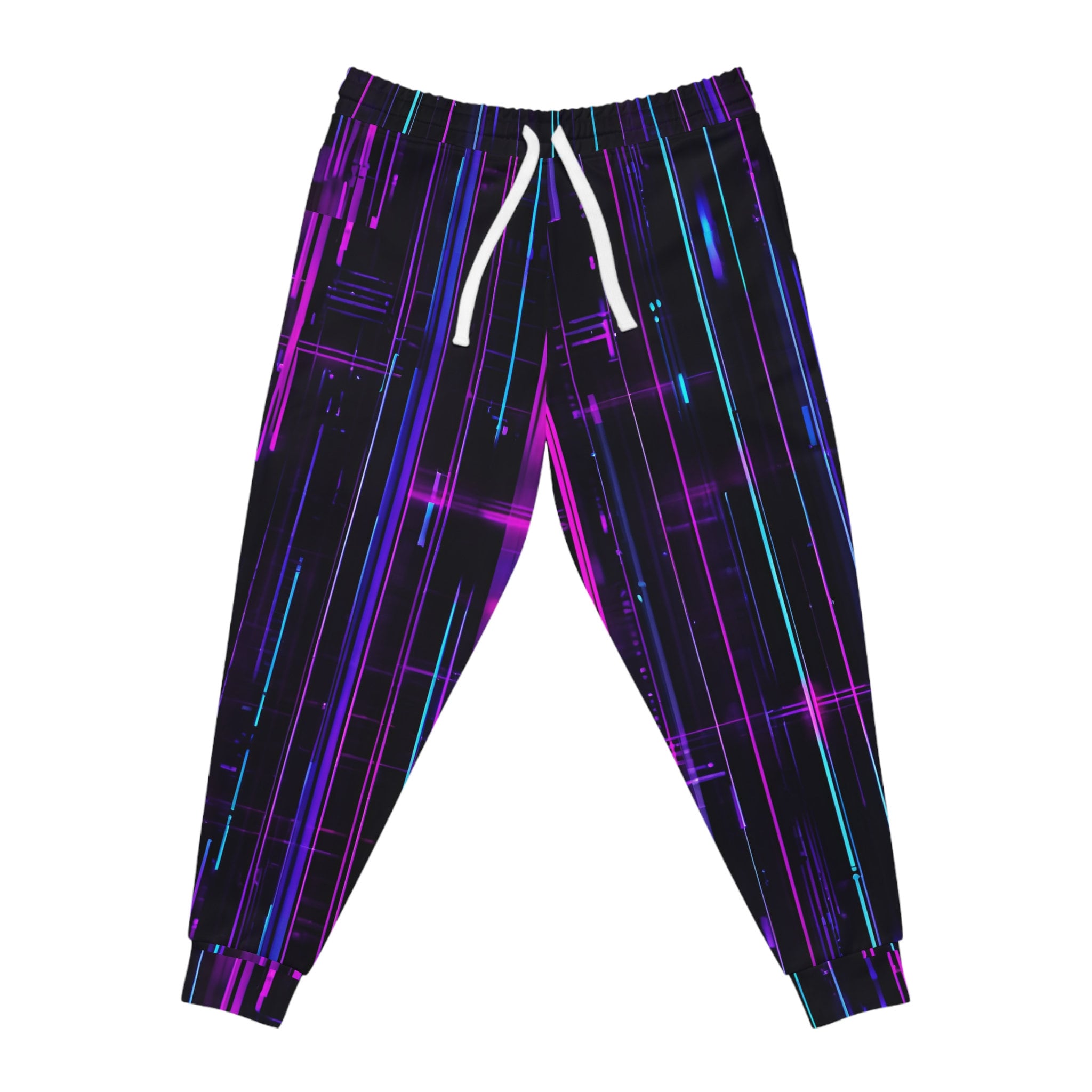 Glow Up Your Workout All Over Print Athletic Joggers with Glowing Neon Lights Graphic Tee – Warm & Stylish · High-Quality Print