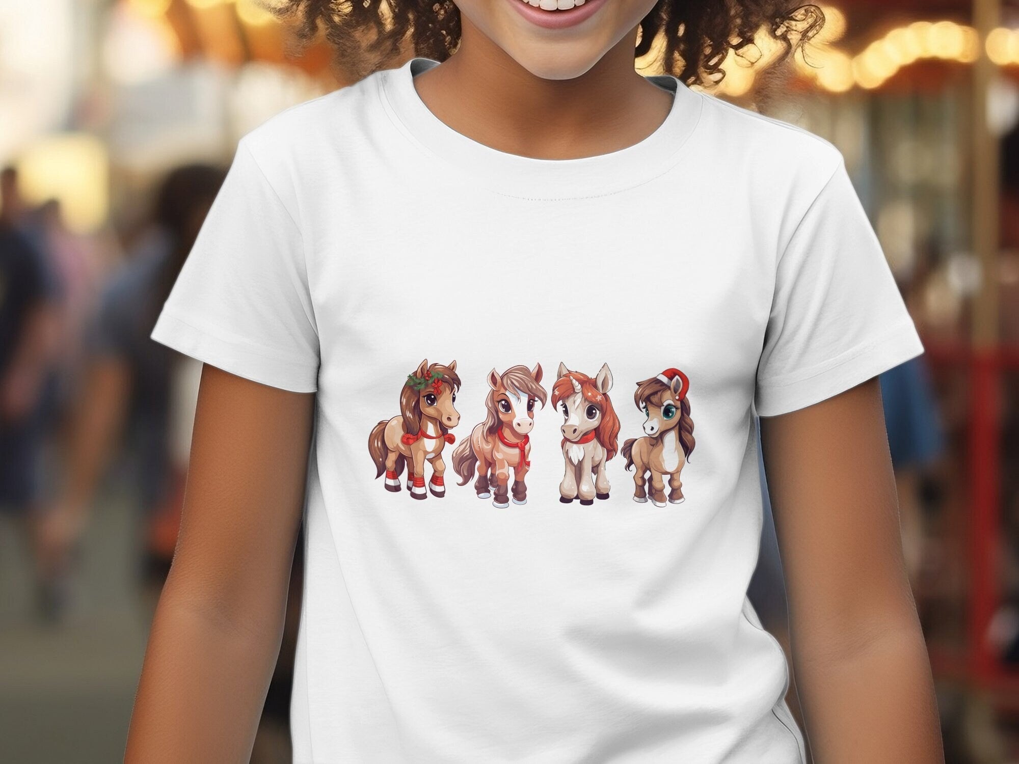 Adorable Christmas Pony Gift for Kids Cute Children Winter Shirt for Horse Lovers Whimsical Farm Animal Tee Pony Birthday Girl T Shirt Graphic Tee – Everyday Comfort · Great Gift For Fans
