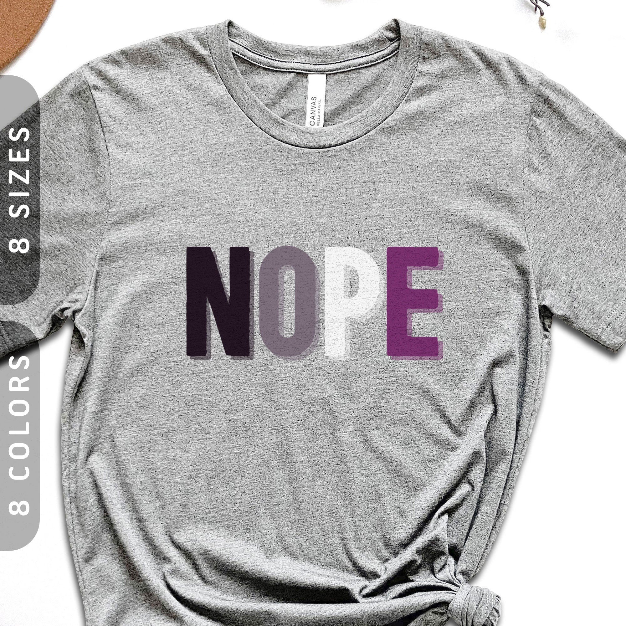 Asexual Nope T shirt Subtle Asexual Flag Shirt LGBT Ace Pride T Shirt Ace Flag Gender Neutral Shirt Discreet Asexuality Gift Graphic Tee – Cozy Vibes · Top Pick For Any Outfit