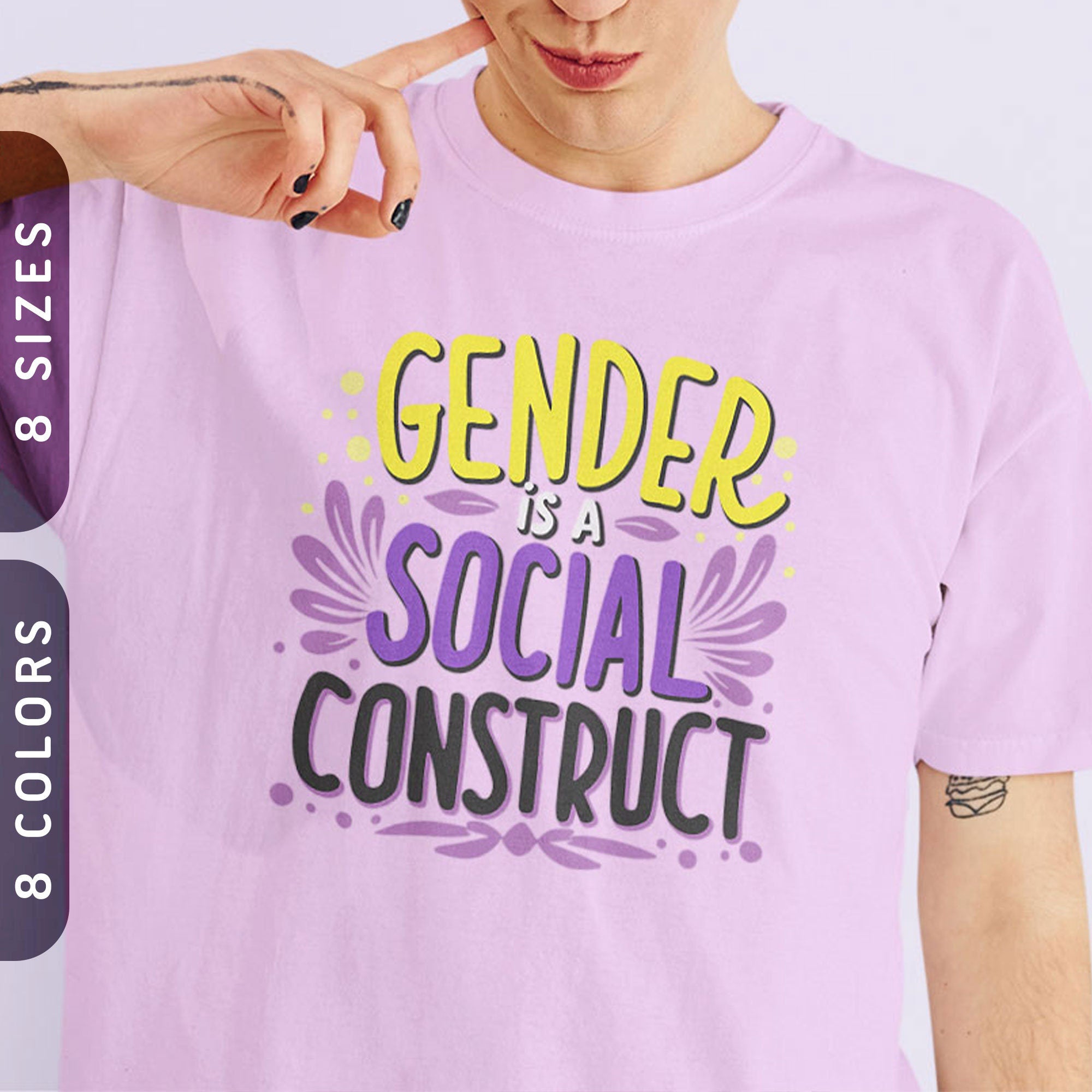 Subtle Nonbinary Pride Shirt Gender is a Social Construct T Shirt Gender Neutral Genderfluid Tee LGBT Enby Shirt Non Binary NB Shirt Graphic Tee – Cozy Vibes · Great Gift For Fans