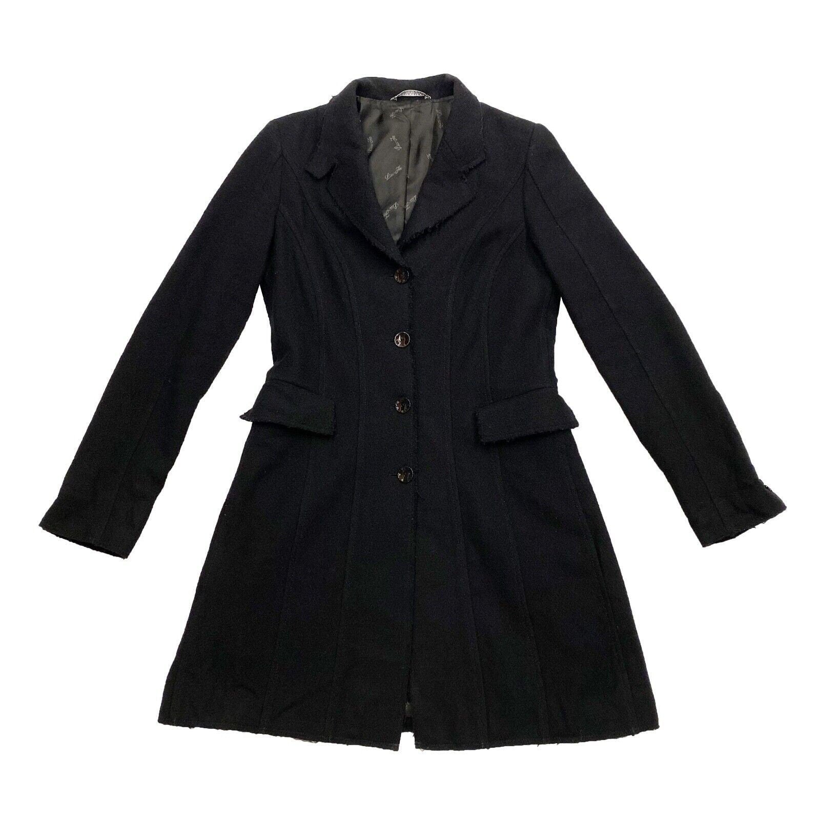 Liu Jo Women39s Long Wool Coat Vintage High End Luxury Designer Jacket Black Graphic Tee – Soft Feel · Perfect For Daily Wear