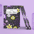 Personalized Subtle Nonbinary Pride Flowers Journal Enby Pride Flag Sketchbook Customizable Hardcover Notebook Custom Name Text Graphic Tee – Easygoing Wear · Perfect For Daily Wear