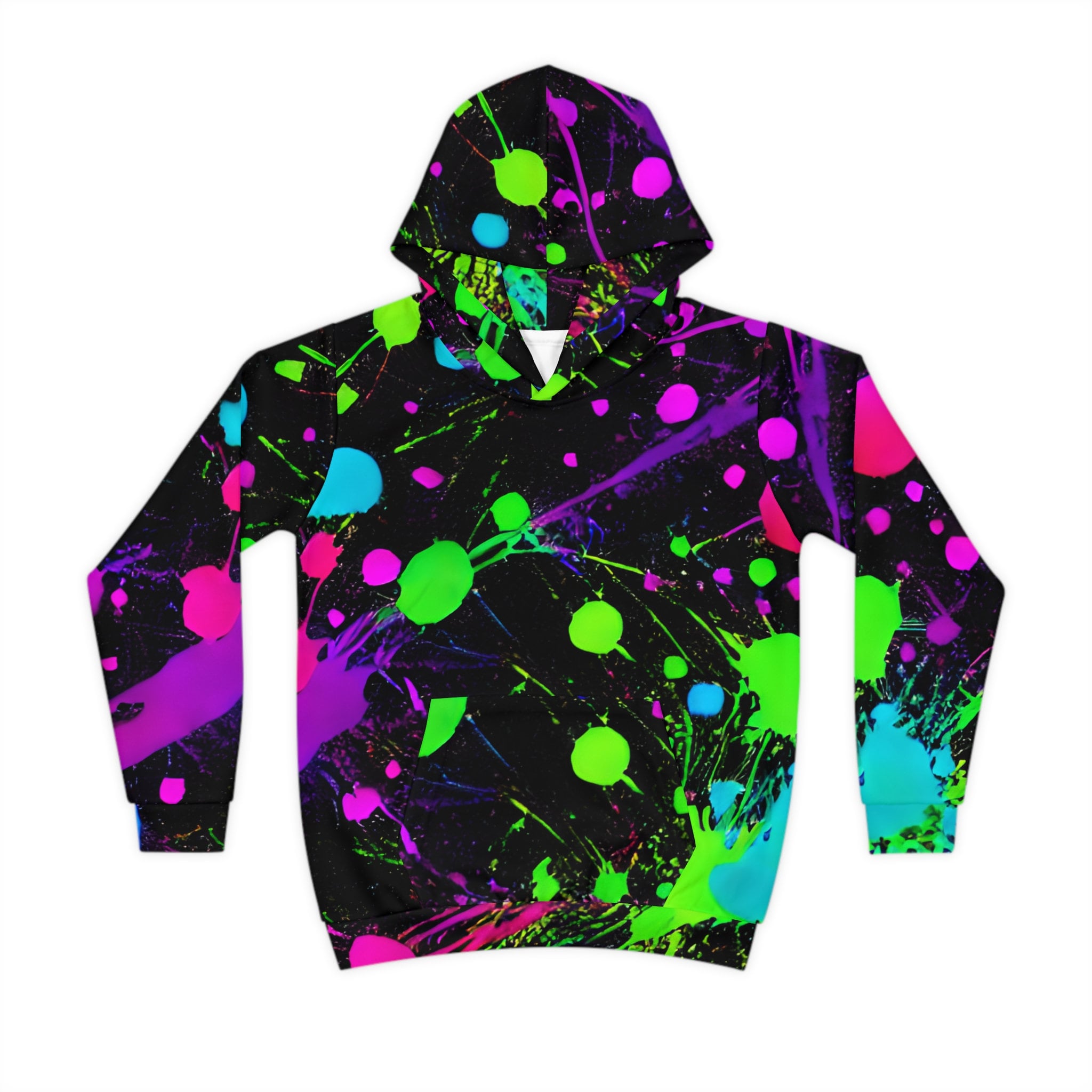 Rainbow Chaos Splatter Hoodie Vibrant Artistic Kids39 Fashion Hoodie – Warm & Stylish · Top Pick For Any Outfit