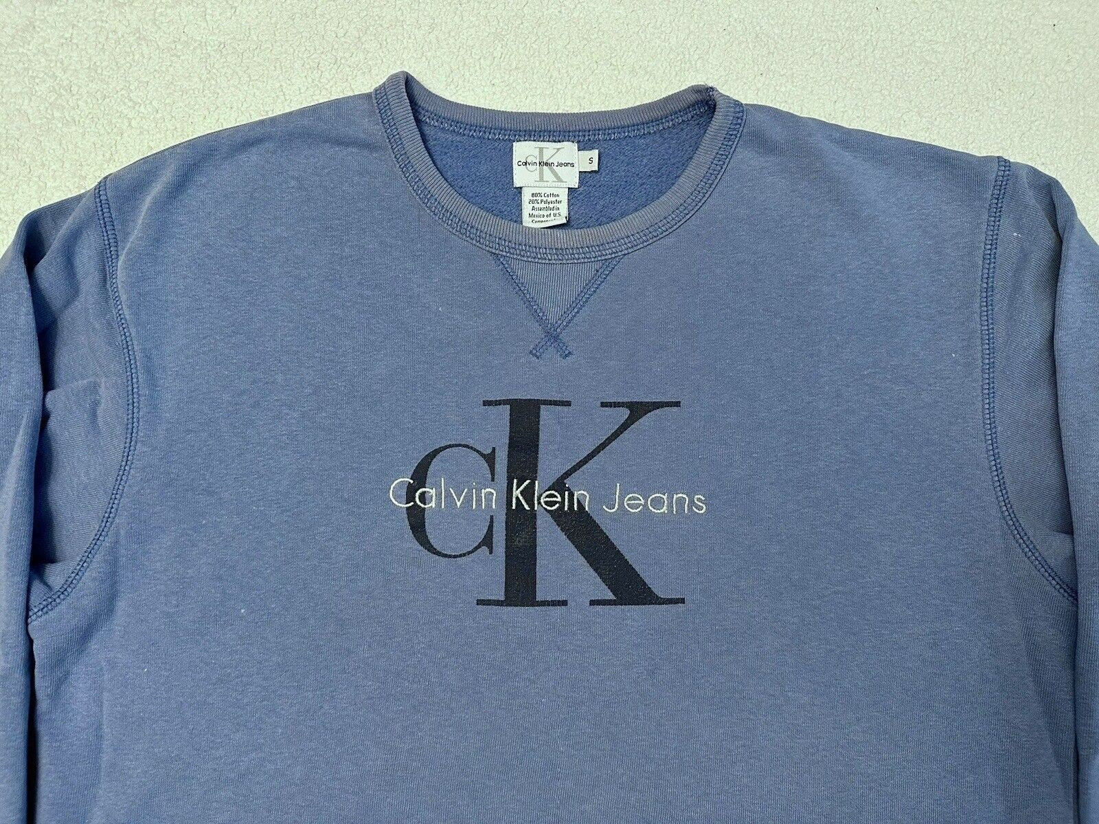 Vintage 1990s 90s Calvin Klein CK Logo Embroidered Crewneck Sweatshirt Blue S Sweatshirt – Cozy Vibes · Great Gift For Fans