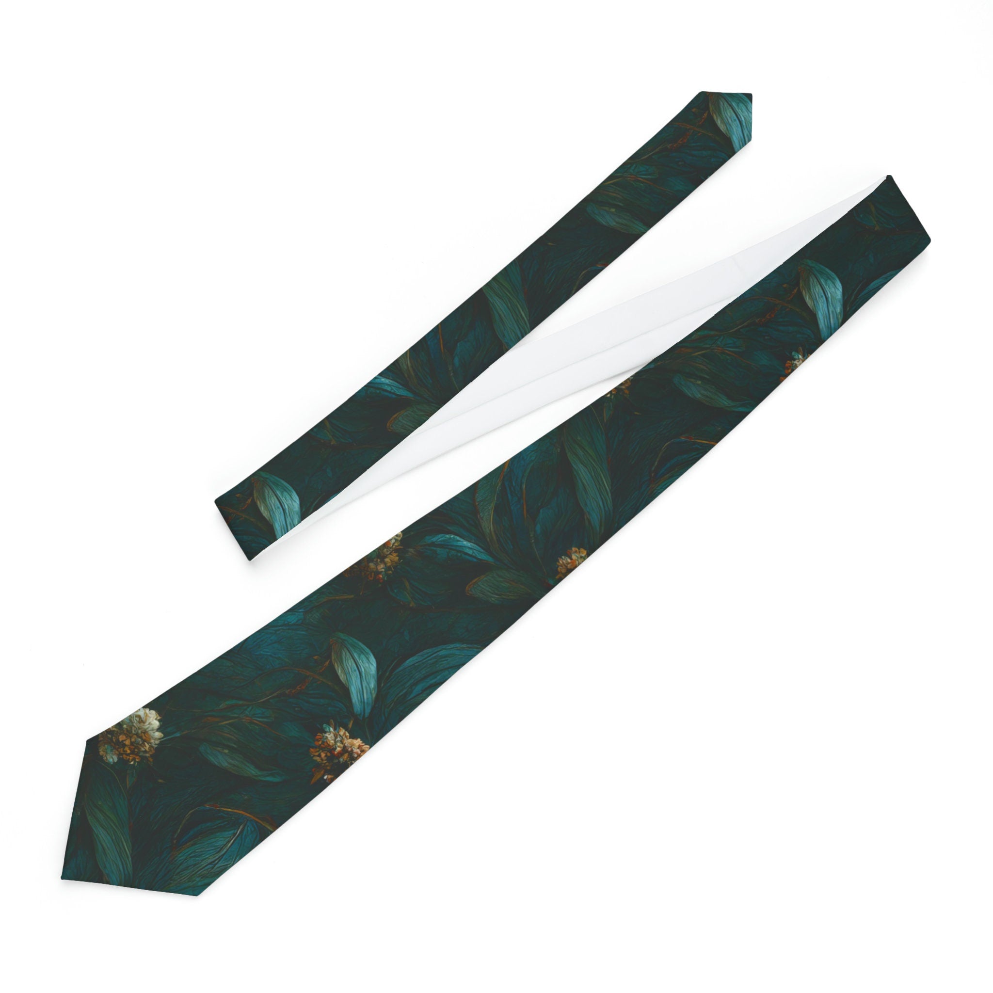 Verdant Charm Botanical Elegance Necktie Graphic Tee – Everyday Comfort · High-Quality Print