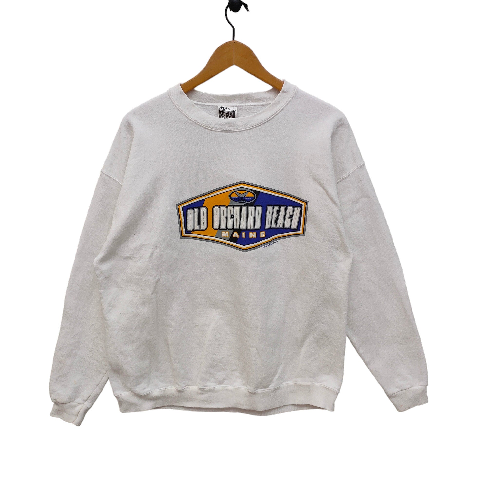 90s Old Orchard Beach Crewneck Sweatshirt Large Vintage Maine USA Sweater Jumper Crewneck White Size L Sweatshirt – Bold Style · Top Pick For Any Outfit