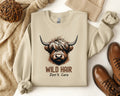 Highland Cow Sweatshirt Cute Gift for Cow Lovers Cozy Farm Life Sweater Wild Hair Dont Care Womens Birthday Gift Adorable Cow T Shirt Sweatshirt – Feel-Good Design · Perfect For Daily Wear
