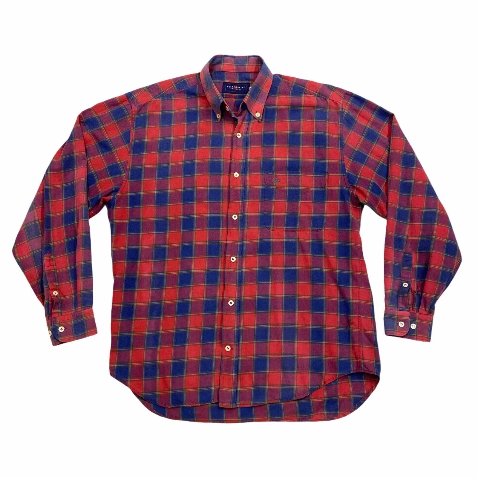 Belfe Belfe Plaid Button Down Shirt Vintage High End Designer Tartan Red VTG Graphic Tee – Premium Graphic · Perfect For Daily Wear
