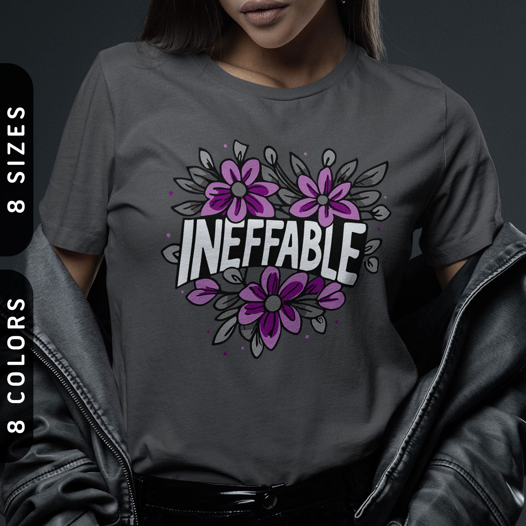 Ineffable Shirt Subtle Asexual Flag Colors Shirt Asexuality Pride T Shirt Subtle Aro Ace Pride Shirt Floral Ace Flag Gift Graphic Tee – Feel-Good Design · Perfect For Daily Wear