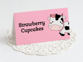 Editable Pink Cow Birthday Food Labels Printables Buffet Card Template Place Cards Food Tents Toddler Girls Birthday Decorations Cute COWB1 Graphic Tee – Fan Favorite · Top Pick For Any Outfit