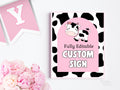 Custom Sign Template Editable Table Sign Cow Birthday Sign Cow Birthday Decorations Sign Kids Farm Girl Birthday Decor Pink Barnyard COWB1 Graphic Tee – Everyday Comfort · Top Pick For Any Outfit