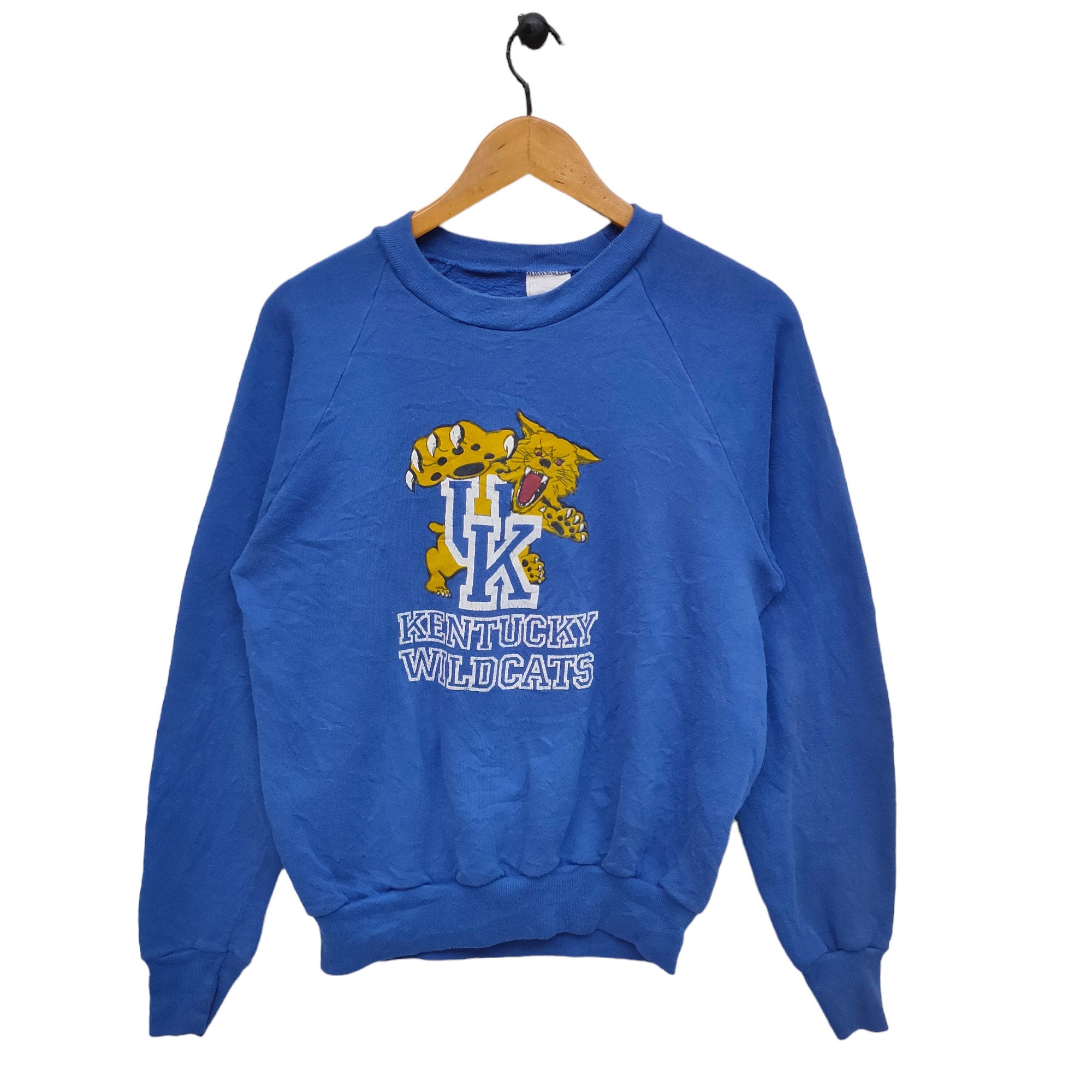 80s Kentucky Wildcats Raglan Sweatshirt Medium Vintage University of Kentucky Sweater Jumper Crewneck Blue Size M Sweatshirt – Everyday Comfort · Must-Have Style