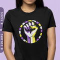 Nonbinary Pride Flag Shirt Subtle Enby Shirt Gender Neutral Non Binary T Shirt LGBTQ Enby Shirt Resist Fist Tee NB Pride Shirt Graphic Tee – Cozy Vibes · Perfect For Daily Wear