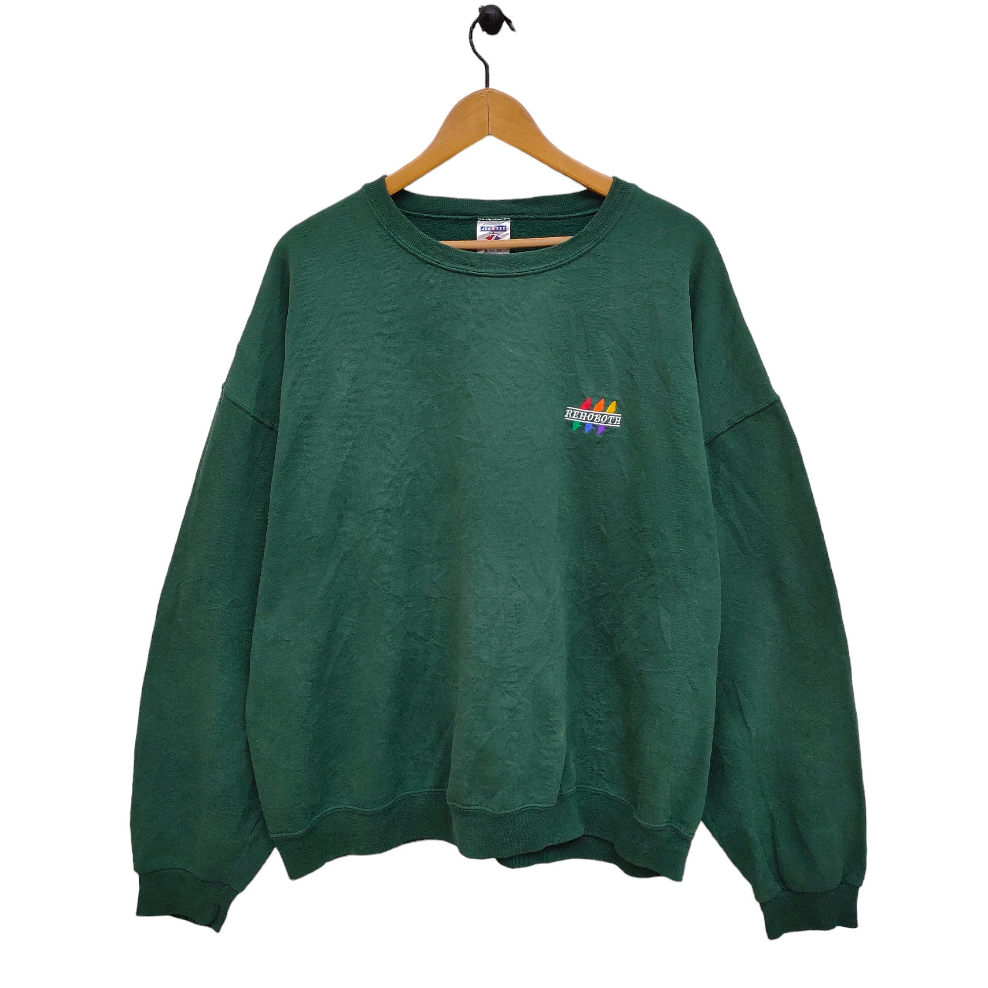 90s Rehoboth Sweatshirt Vintage Jerzees Sweater Jumper Crewneck Baggy Green Size 2XL Sweatshirt – Soft Feel · Trending Graphic Apparel
