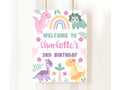 Girl Dinosaur Party Decorations Girl Dinosaur Welcome Sign Dinosaur Birthday Dinosaur Party Decor Pink Dinosaur Party Girls Dino Party DIN2 Graphic Tee – Bold Style · Great Gift For Fans