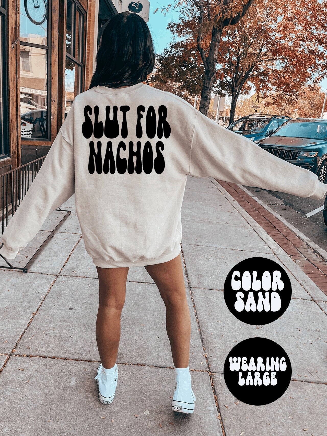 Nachos BACK PRINT Sweatshirt Gifts Crewneck Funny Sweater Shirt Jumper Men Women Him Her Sweatshirt – Easygoing Wear · Trending Graphic Apparel