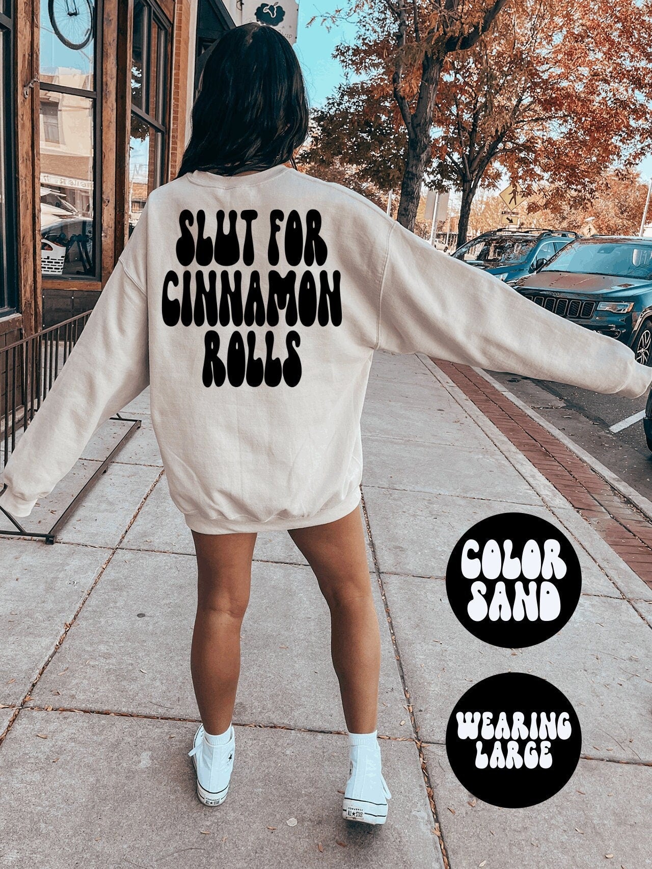 Cinnamon Rolls BACK PRINT Sweatshirt Gifts Crewneck Funny Sweater Shirt Jumper Men Women Him Her Sweatshirt – Bold Style · Great Gift For Fans