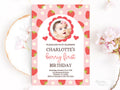 Berry First Birthday Invite with Picture My Berry First Birthday Invitation Girl Strawberry Theme Birthday First Birthday Party Decor STRAW2 Graphic Tee – Easygoing Wear · Trending Graphic Apparel