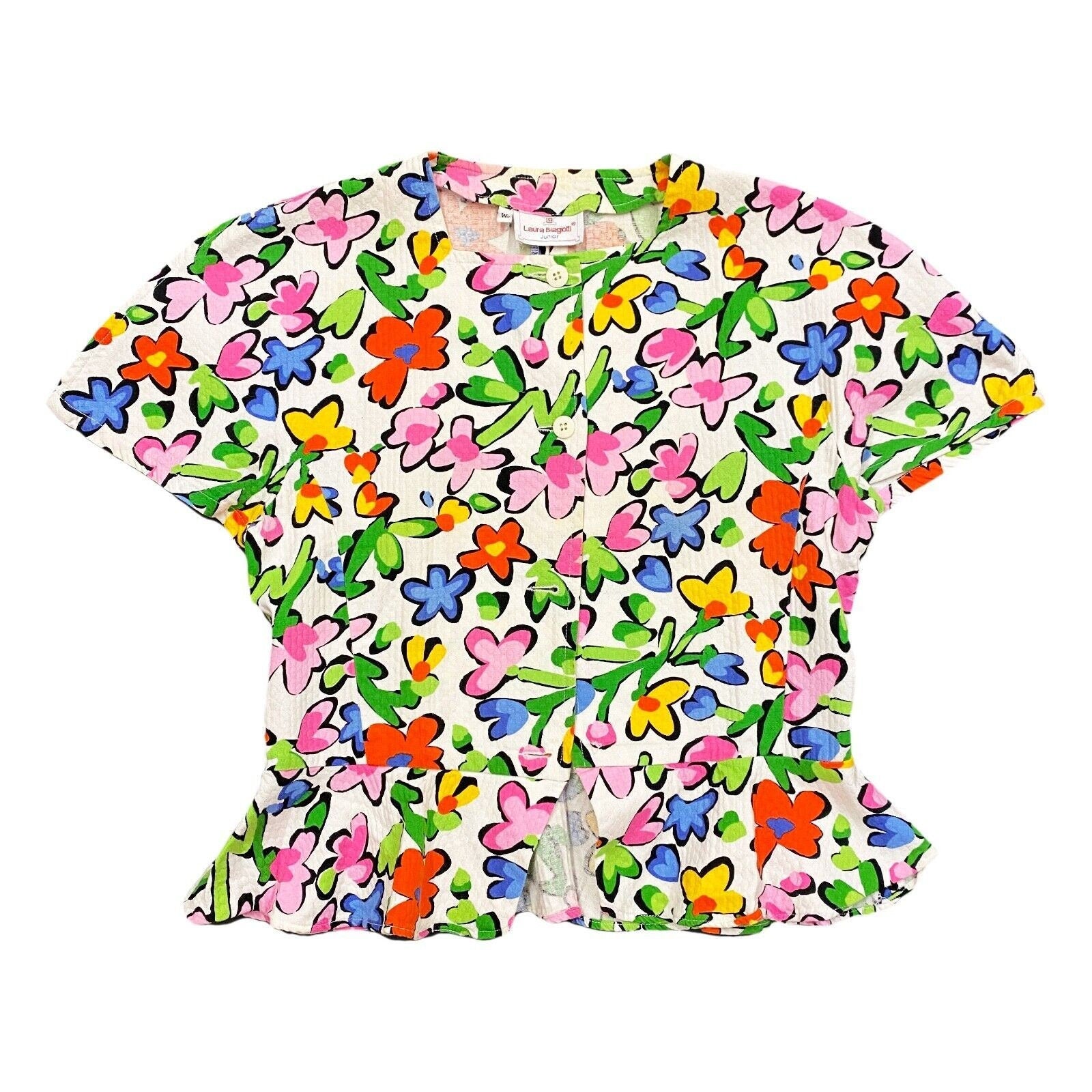 Laura Biagiotti Junior Floral Girls Top Vintage High End Kids Fashion Designer Graphic Tee – Feel-Good Design · High-Quality Print