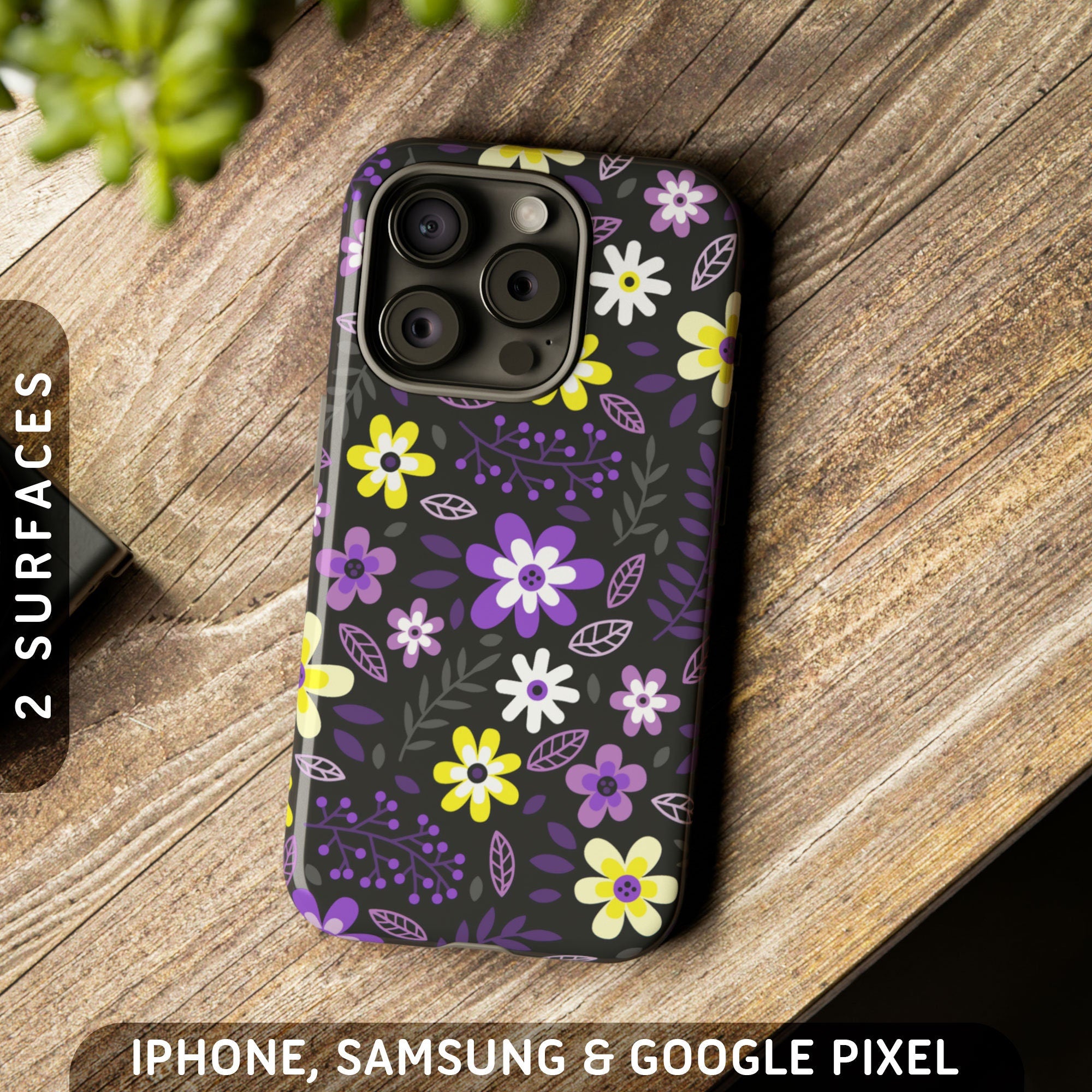 Subtle Nonbinary Flowers Tough Case iPhone 16 Pro Max Plus 15 14 13 12 11 Samsung S24 S23 S22 S21 Google Pixel 9 8 7 6 5 Phone Graphic Tee – Warm & Stylish · Top Pick For Any Outfit