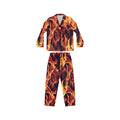 Women39s Satin Pajamas with Orange Flame All Over Print AOP Luxurious Comfort in a Fiery Design Graphic Tee – Easygoing Wear · Great Gift For Fans