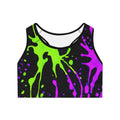 Bold Neon Splatter Sports Bra Stand Out Move Freely Graphic Tee – Everyday Comfort · Trending Graphic Apparel