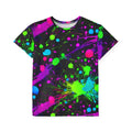 Expressive Play All Over Print Kid Sport Jersey with Green and Pink Paint Splats Jersey – Premium Graphic · Must-Have Style