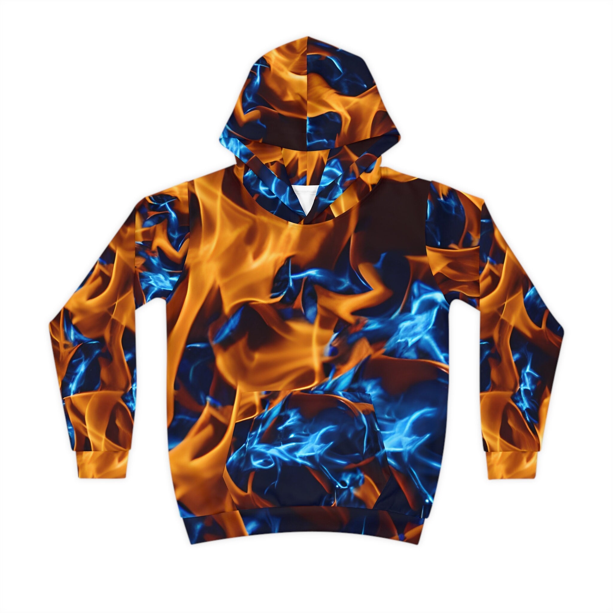 Blazing Style Fiery Flames All Over Print Kids39 Hoodie Hoodie – Premium Graphic · Perfect For Daily Wear