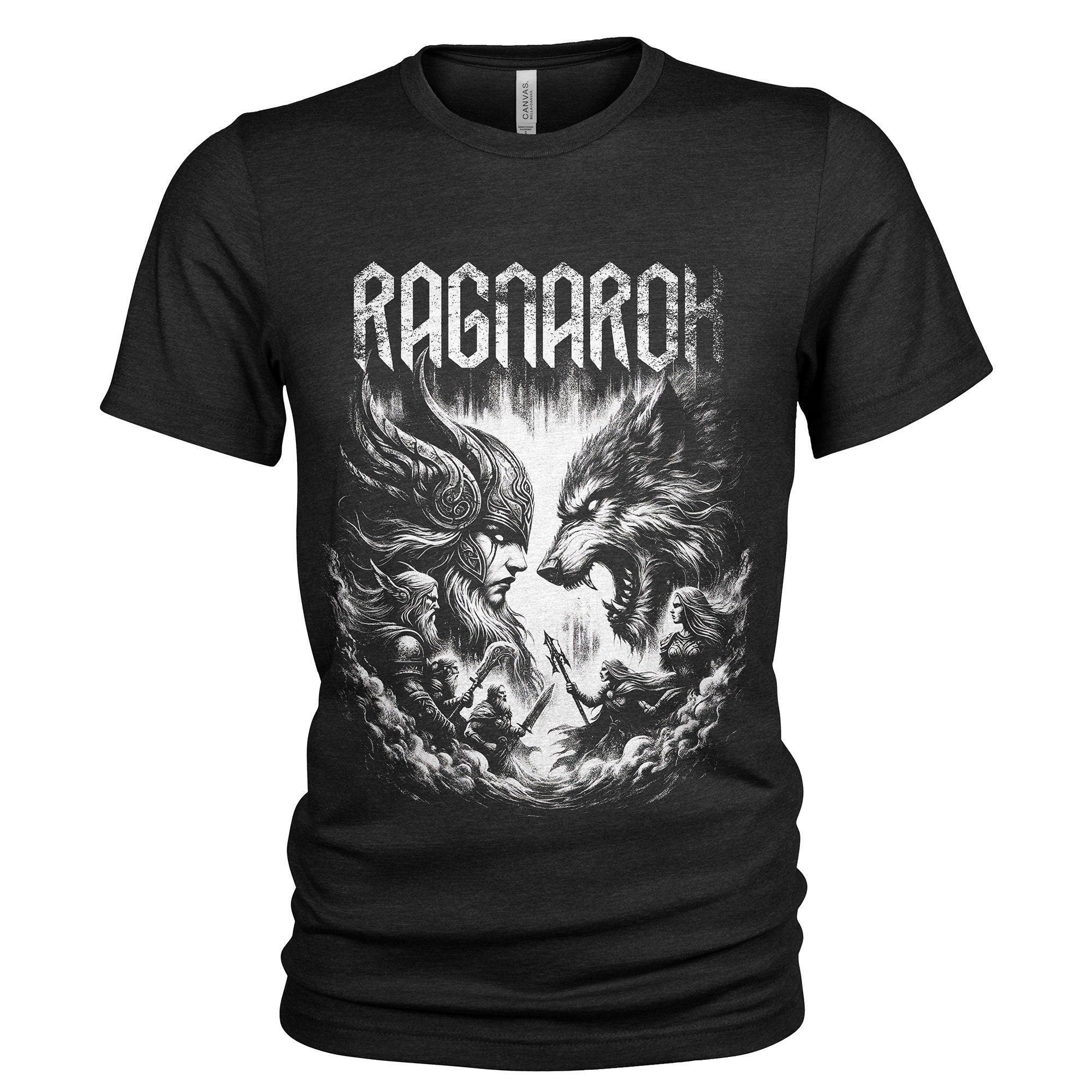 Gothic Art Vikings Ragnarok Black T Shirt Graphic Tee – Warm & Stylish · Great Gift For Fans