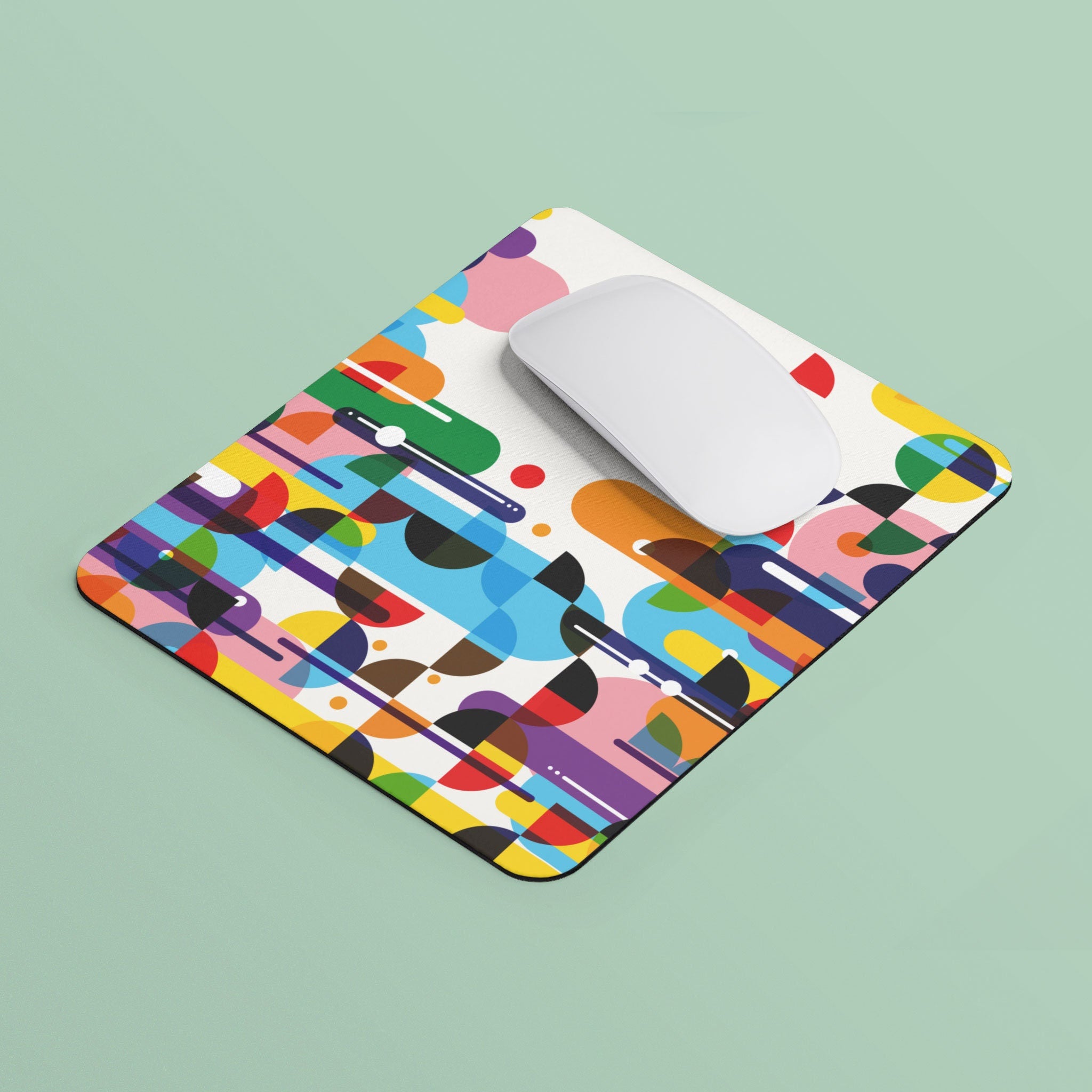 Progressive Artful Geometric Mouse Pad Rectangle Mouse Pad Subtle Progress Pride Flag Mouse Pad Abstract Minimalist Home Office Gift Graphic Tee – Warm & Stylish · High-Quality Print
