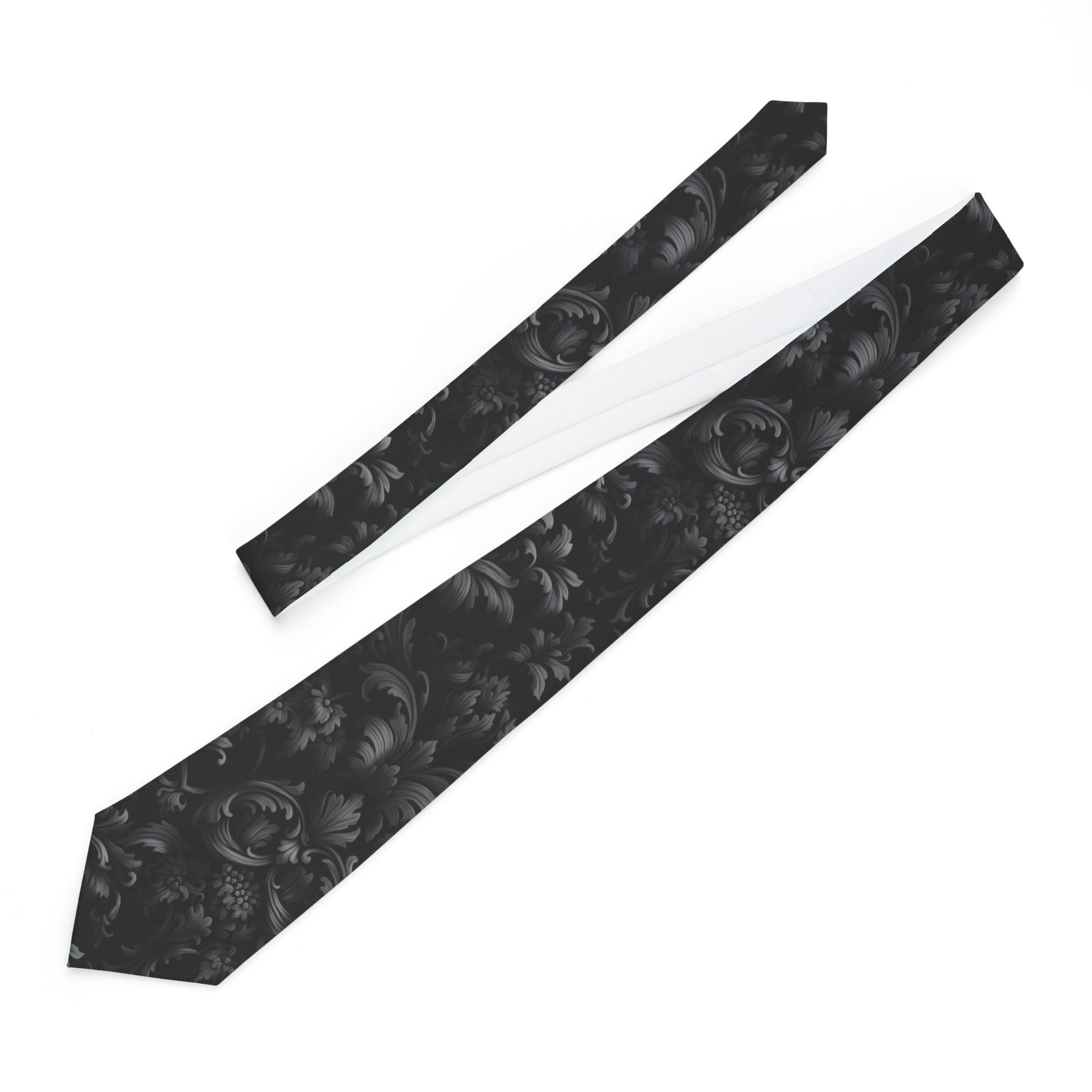 Elegant Black Floral Necktie Stylish and Refined Formal Accessory Graphic Tee – Easygoing Wear · Perfect For Daily Wear