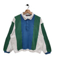 Vtg Imprints Polo Style Sweatshirt Large Vintage Stripped Jumper Green Blue White Size L Sweatshirt – Bold Style · Must-Have Style