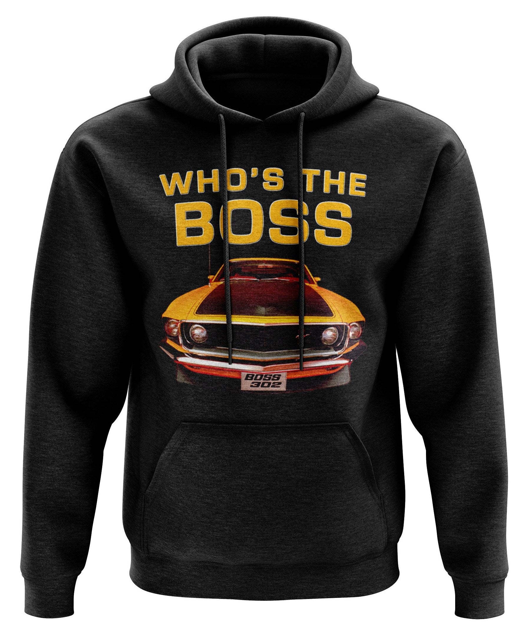 Ford Mustang Who39s the Boss 302 Hoodie Hoodie – Aesthetic Look · Trending Graphic Apparel