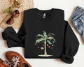 Christmas Palm Tree Sweatshirt Tropical Gift Florida Christmas Shirt Beach Aloha Christmas Tee Santa July Hawaiian Shirts Santa Tree Sweatshirt – Cozy Vibes · Great Gift For Fans
