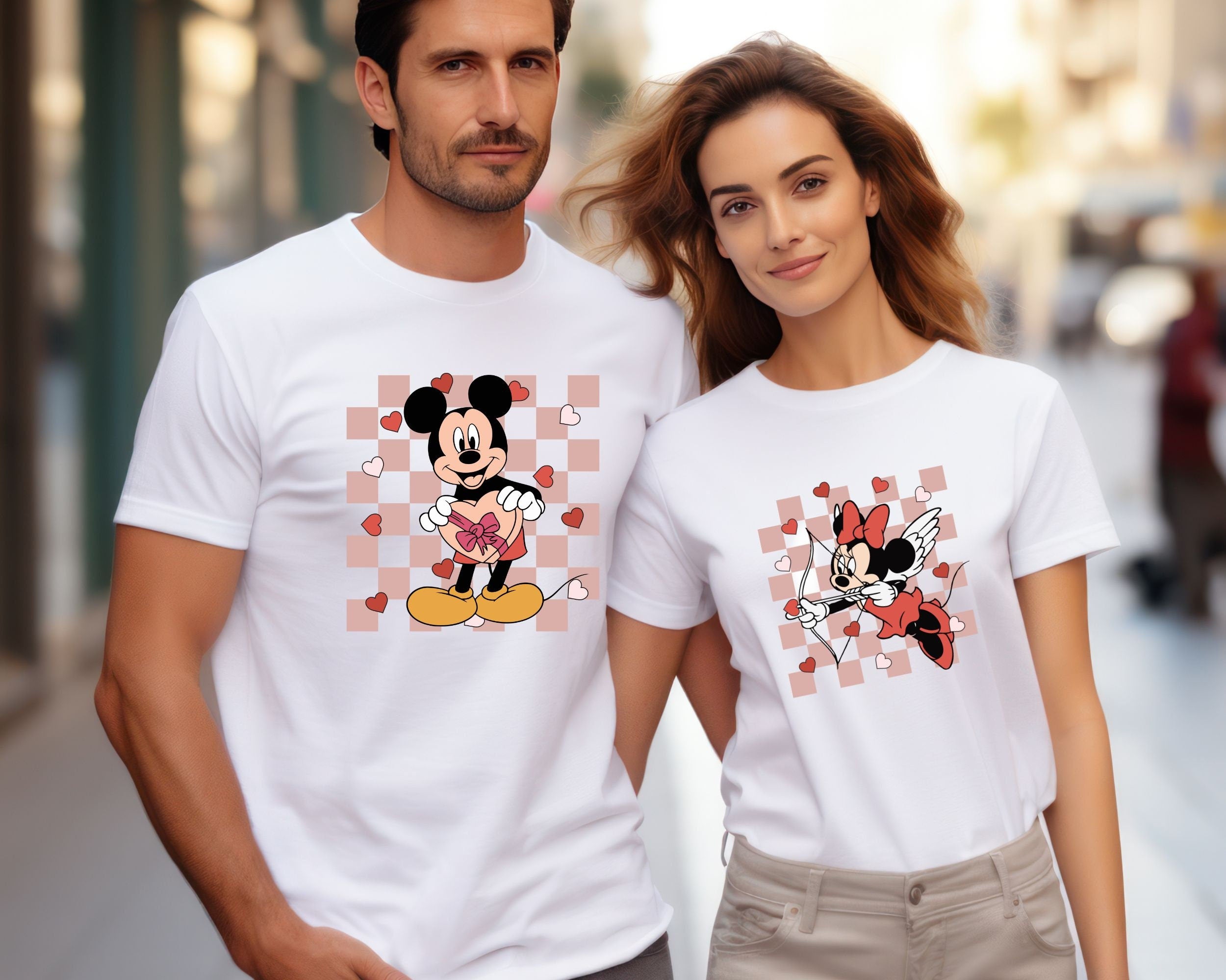 Mickey And Minnie In Love T Shirt Valentines Day Gift Shirts Disney Trip Shirt Disney Matching Couples Shirt Disney Family Matching Tee Graphic Tee – Everyday Comfort · Great Gift For Fans