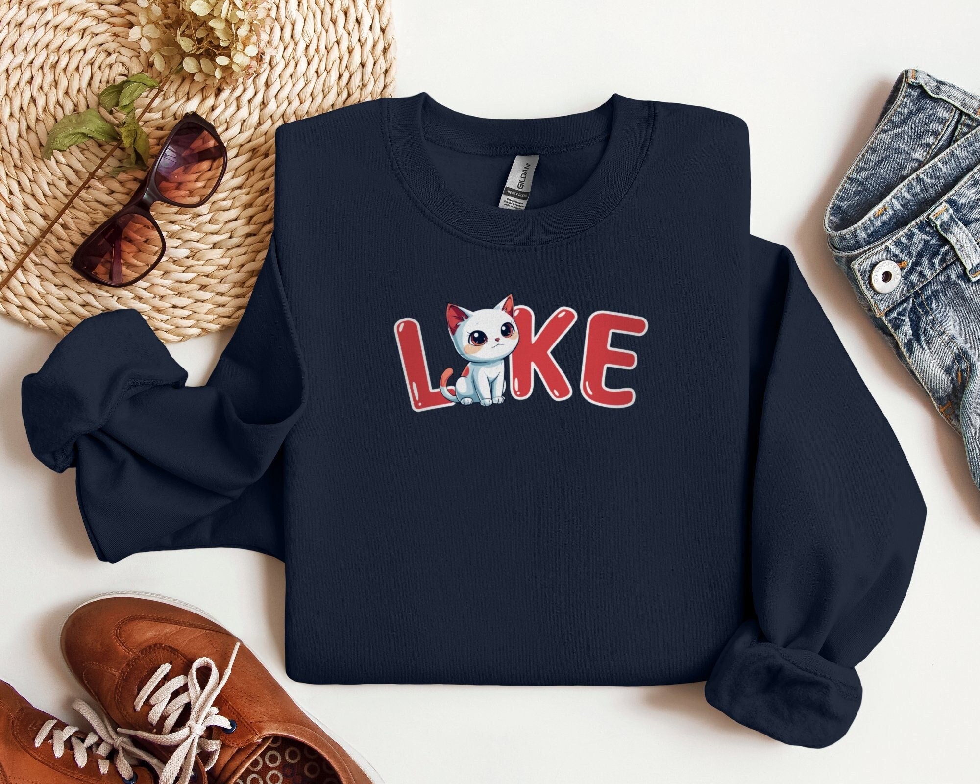 Adorable Anime Cat Sweatshirt Cute Gift for Cat Mom Manga Cat Tee Animal Lovers Sweater Funny Kitten Mama Shirt Cozy Cat T Shirt Sweatshirt – Aesthetic Look · Top Pick For Any Outfit