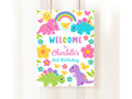 Girl Dinosaur Welcome Sign Girl Dino Party Decorations Girl Dinosaur Birthday Dinosaur Baby Shower Girl Dinosaur Party Sign Dino DIN3 Graphic Tee – Fan Favorite · Must-Have Style