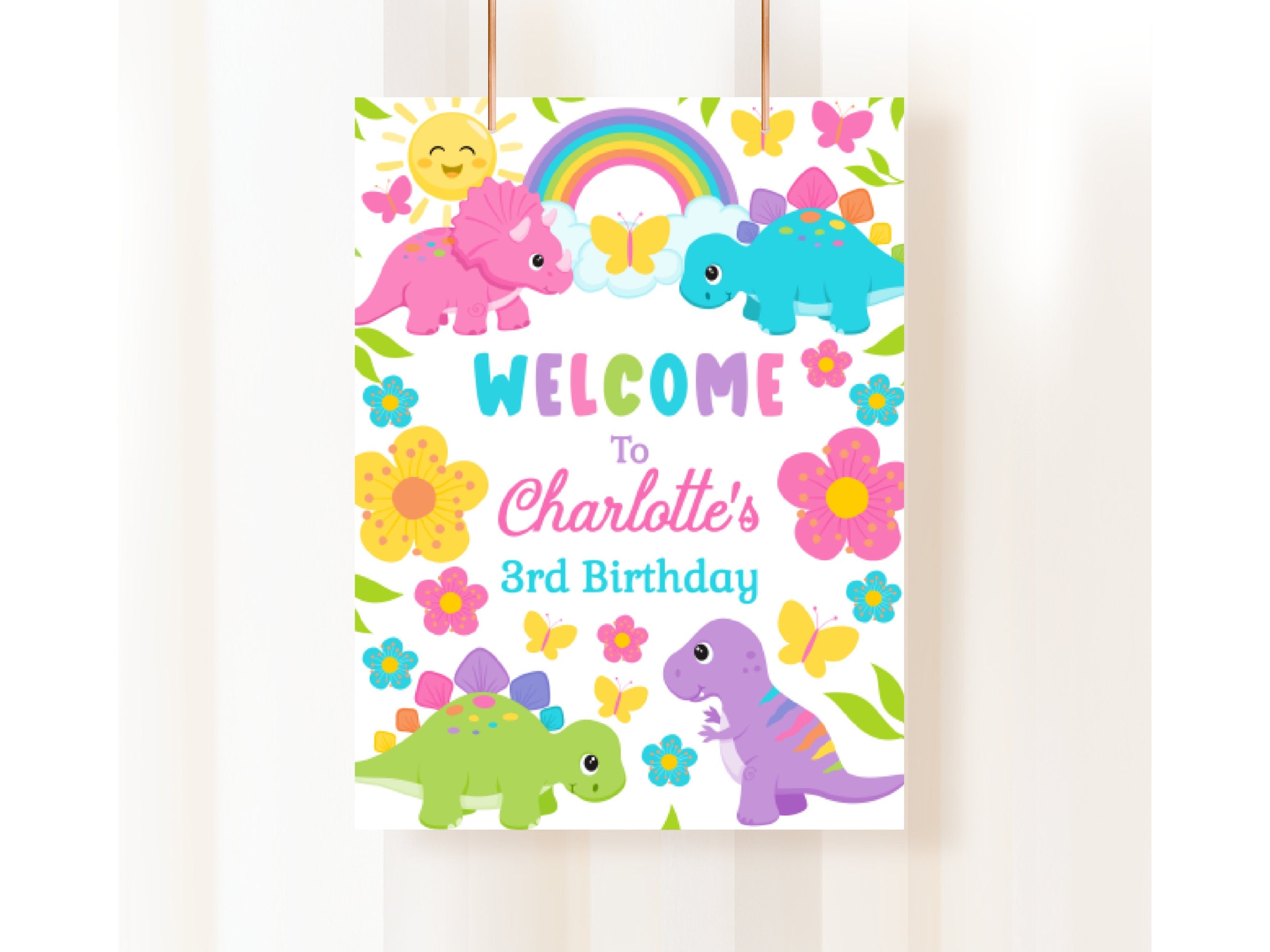 Girl Dinosaur Welcome Sign Girl Dino Party Decorations Girl Dinosaur Birthday Dinosaur Baby Shower Girl Dinosaur Party Sign Dino DIN3 Graphic Tee – Fan Favorite · Must-Have Style