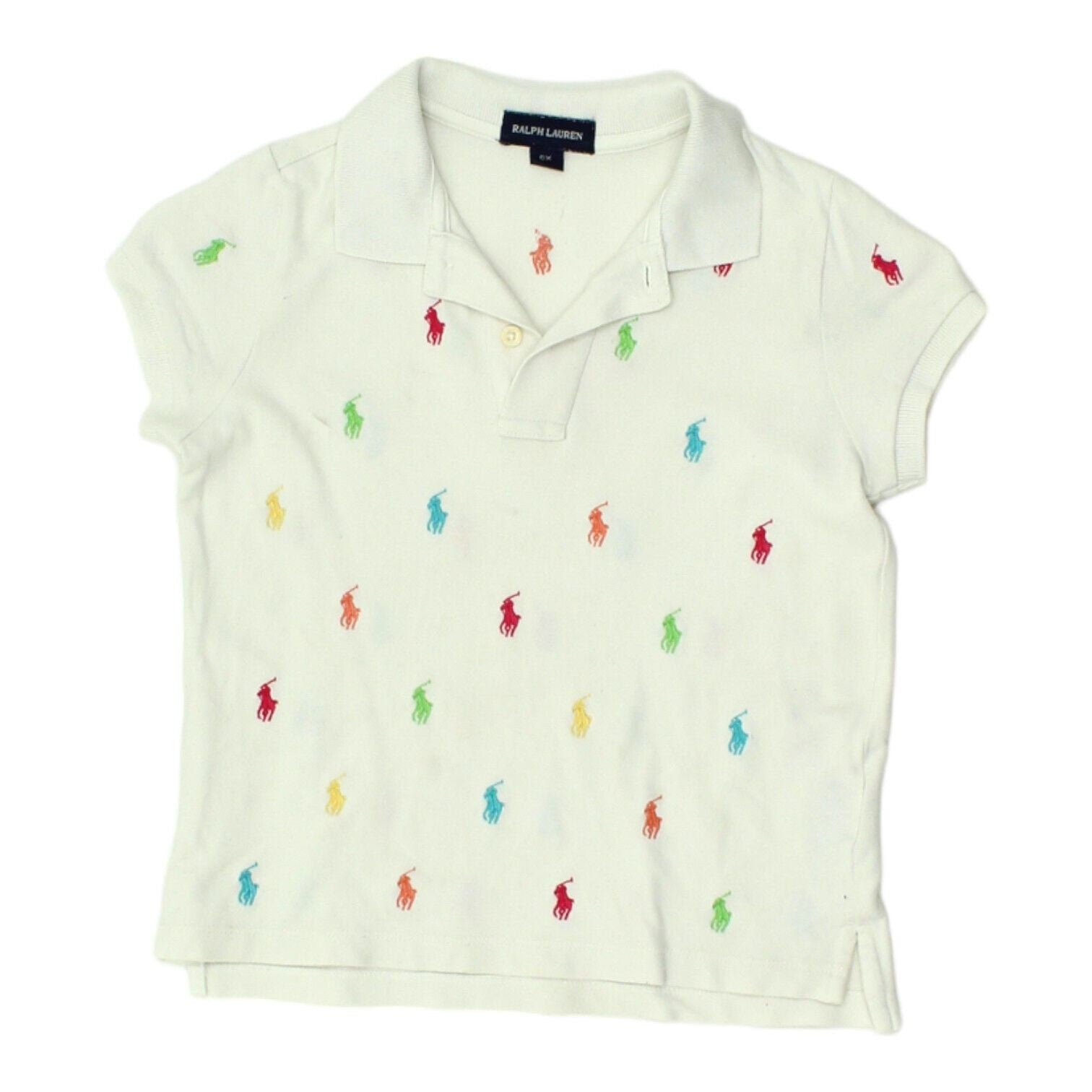 Ralph Lauren Girls White Polo Shirt Vintage Luxury High End Designer Kids VTG Graphic Tee – Soft Feel · High-Quality Print