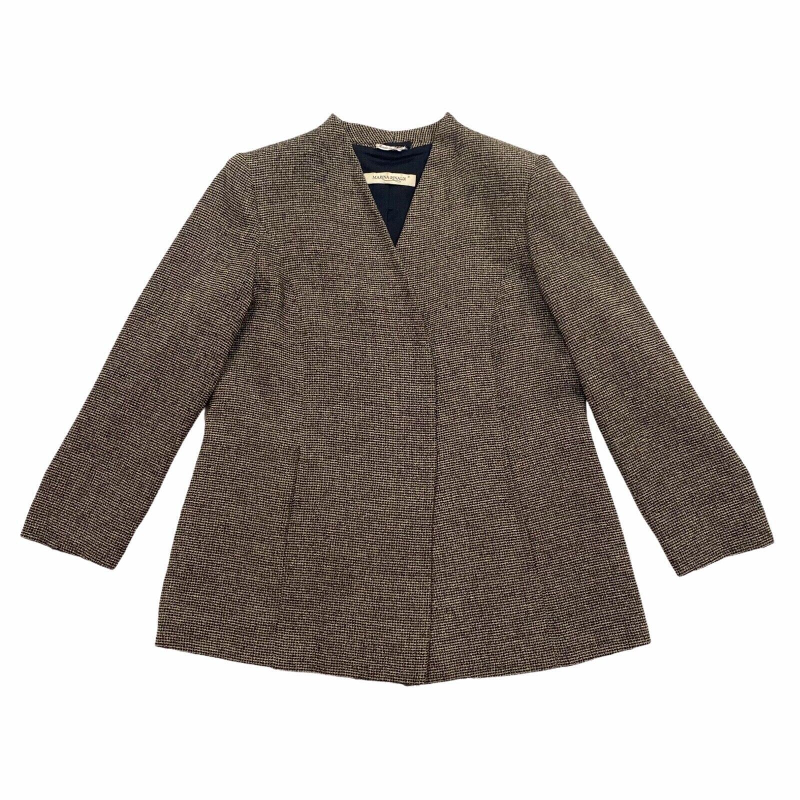 Marina Rinaldi Women39s Collarless Blazer Jacket Vintage Designer Wool Grey VTG Graphic Tee – Everyday Comfort · Must-Have Style